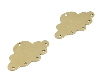 10Pcs Raw Brass Mignon Arc-en-Cloud Charms Pendentifs Bijoux Earring Findings