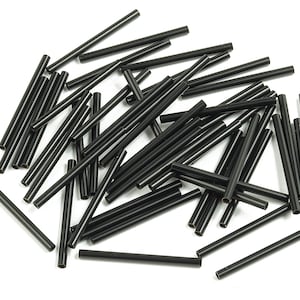 Matte Schwarze Himmeli Tubes - Rohmessing Runde Himmeli DIY Röhrenperlen - Kreisrohre für Geometrisch - Für Luftpflanzen - 1,5x0,2x20mm - PP4567B-20