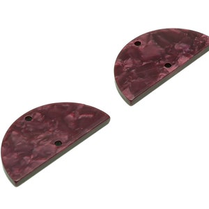Acetate Semicircle Connectors Charms - 2 Holes - Semicircle Earrings - Earring Findings - Color Code: A41 - 15x30x2.6mm - AC1061U