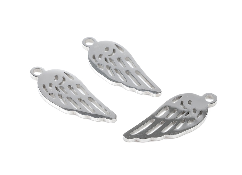 18x7.2x0.94mm Bracelet Pendant Wing Earrings and Pendant SS1065 Stainless Steel Wing Charms Jewelry Supplies