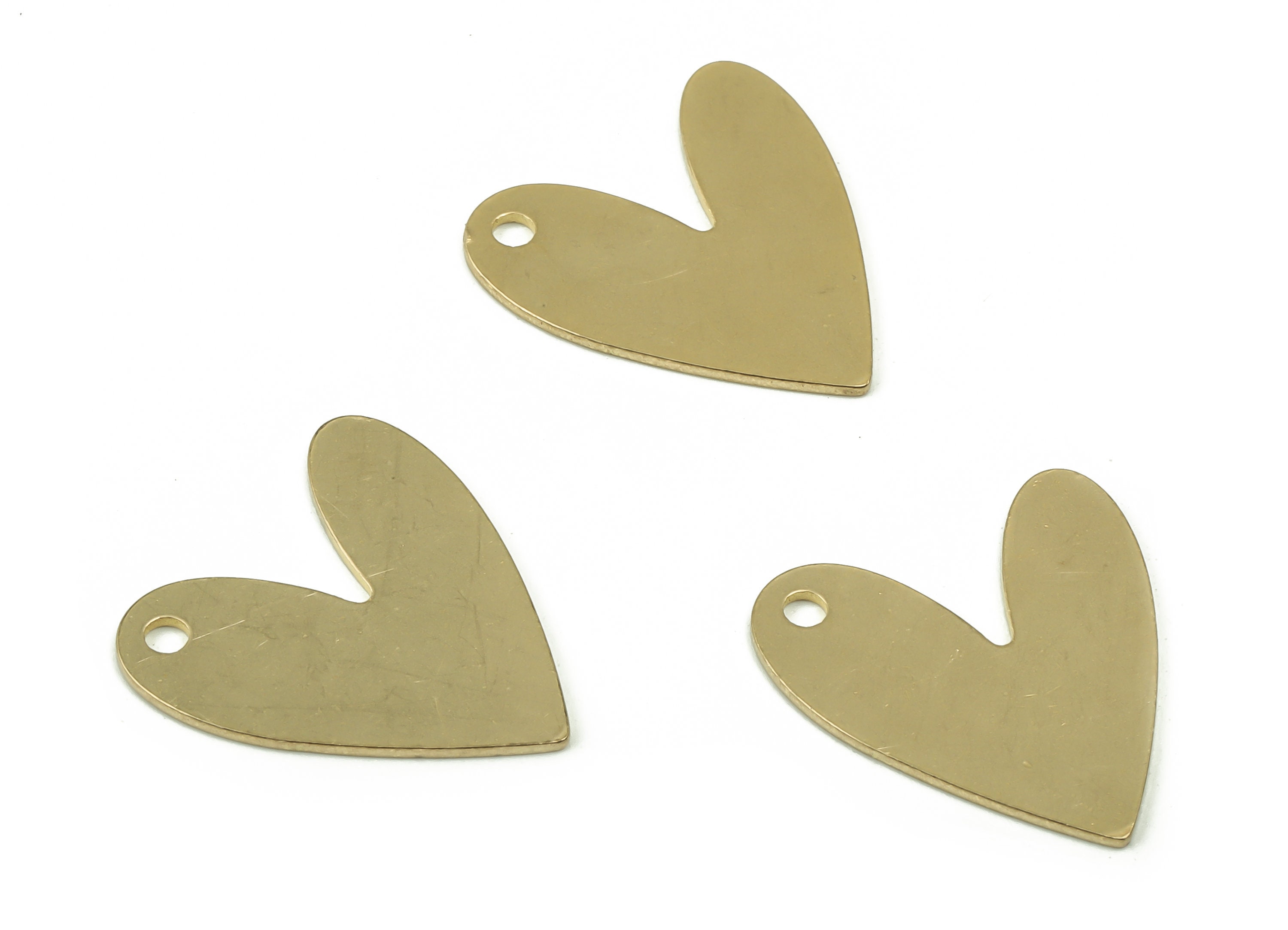 Personalized Stamping Blank Heart Brass Charms Raw Brass Etsy
