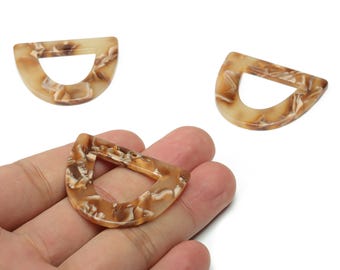 Acrylic D Earring Charms - Acrylic Half Ellipse Pendant - Jewelry Making Supplies - Color Code: A726 - 39.3x34.15x2.54mm - AC2327-A726