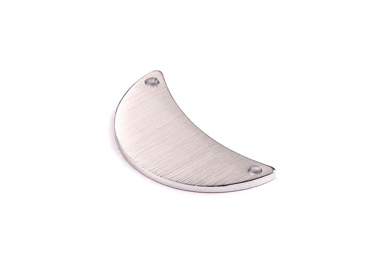 Anodized Aluminium Charms AA1068 Wall Decor Aluminum Stamping Blank Silver Tone 19x43x2mm Crescent Shaped Pendant