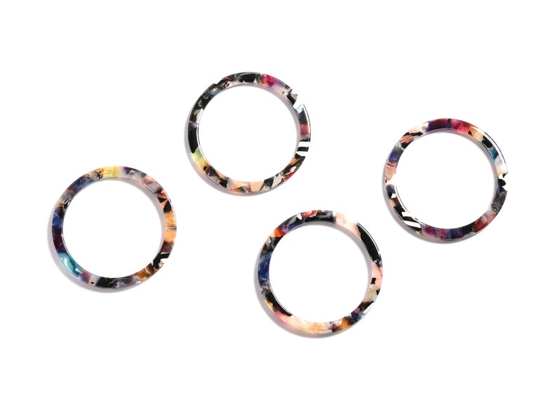 Acetate Hoop Earrings Charms Acrylic Circle Pendant - Etsy