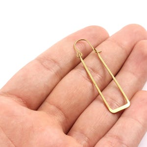 Brass Earring Wire - Raw Brass Earring - Earring Findings - Jewellery Supplies - 49x12x1.15mm - PP1344