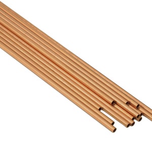 Copper Himmeli Tubes - Raw Copper Round Himmeli DIY Tube Beads - Circle Pipes for Geometric - For Air Plants - 3x0.2x275mm - PP8146-275