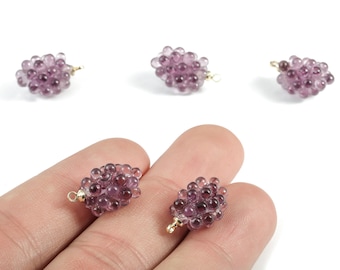 Acrylic Grape Earring Charms - Acrylic Grape Pendant - Earring Findings - Jewelry Supplies - 17.92x10.44x9.61mm - AC2001A