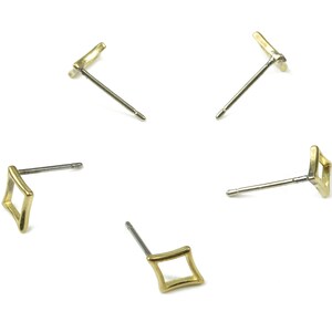 Brass Star Earring Stud - Raw Brass Star Earring Post - Steel Stud - Earring Post - Jewelry Supplies - 8.56x8.56x1.07mm - PP3094