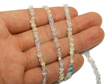 4mm Crystal Rondelle Bead - 60cm/Strand - Sparkling Crystal Bead - Spacer Bead - Shiny Crystal Craft Beads - DIY Crystal Bead - EE9246