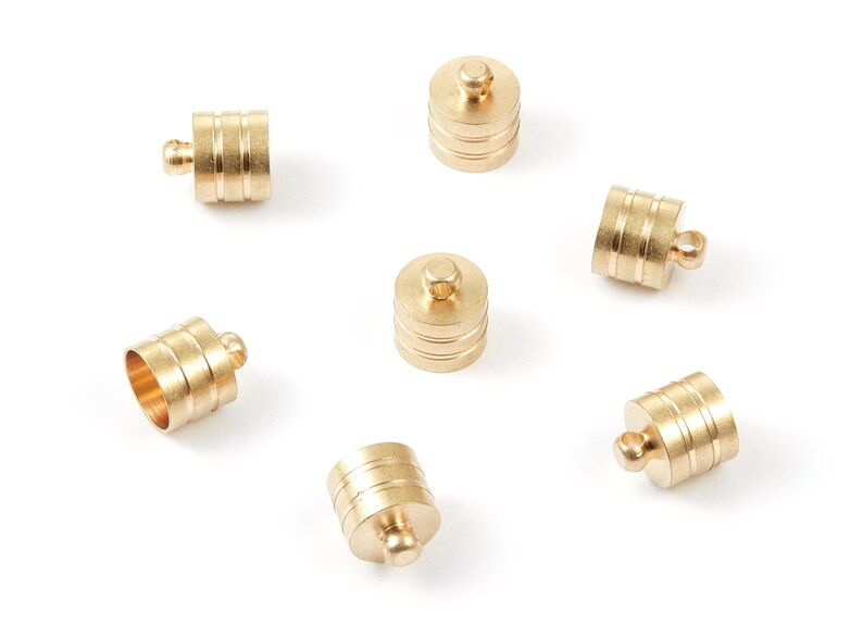 Brass Tassel End Caps Raw Brass Barrel End Cord End Caps Etsy