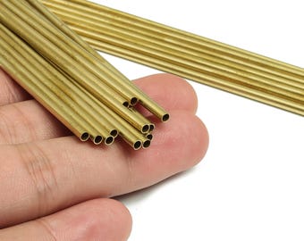 Round Brass Himmeli Tubes - Raw Brass Himmeli DIY Tube Beads - Circle Pipes for Geometric Shapes - For Air Plants -2.5x0.2x170mm- PP4569-170