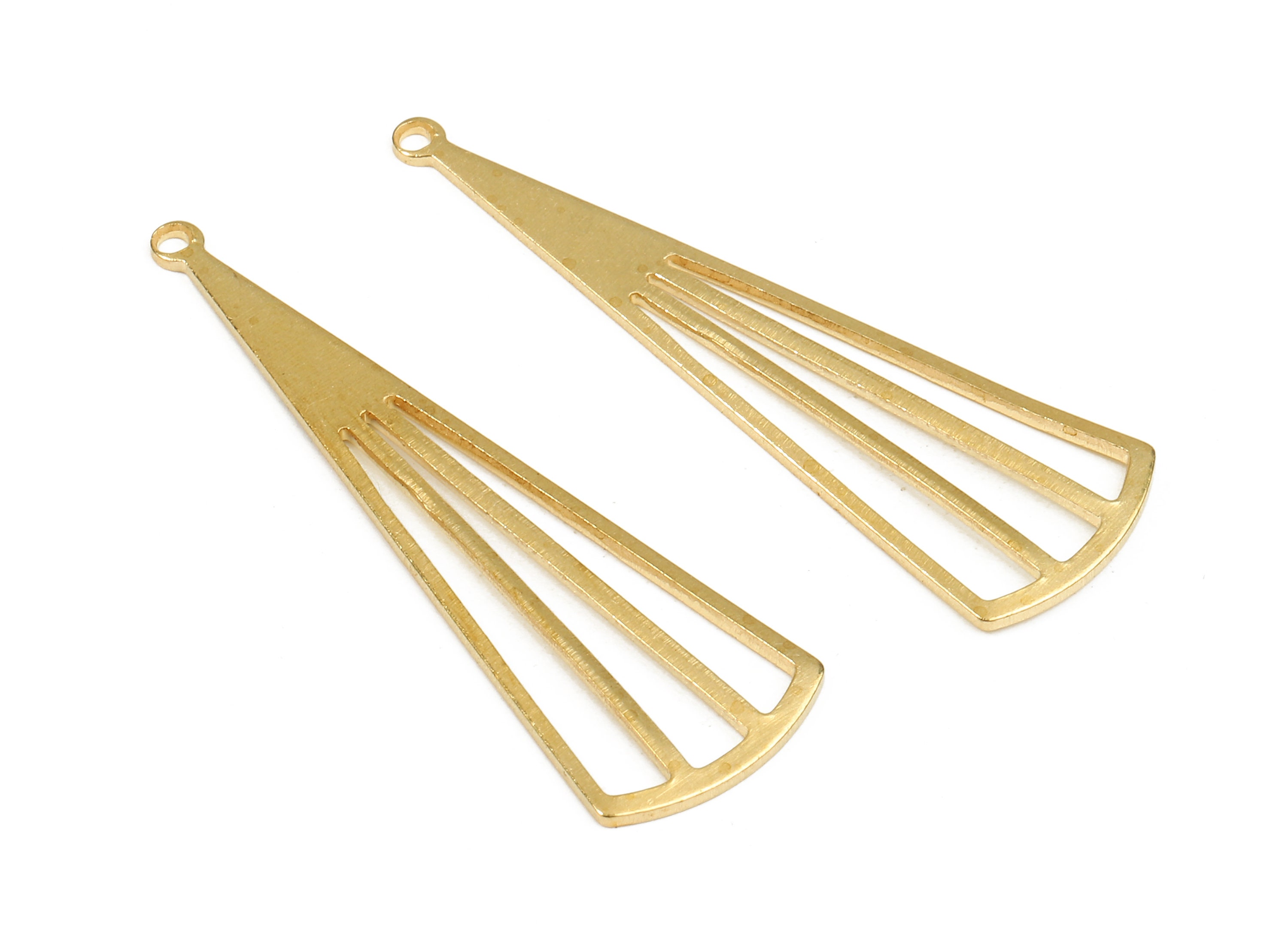 Brass Triangle Charms - Raw Brass Triangle Earrings and