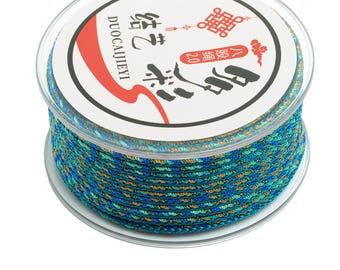 2mm Nylon Braided Cord - 3 Color 8 Strand Rope - 10m/Roll - Polyamid Beading String - Colorful Crafting Cord - Jewelry Accessories - HM1062A
