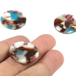 Acetate Round Charms - Coin Earrings and Pendant - Earring Findings - Jewelry Supplies - Color Code: A103 - 23.6x23.6x1.54mm - AC1076-A103