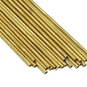 Round Brass Himmeli Tubes - Raw Brass Himmeli DIY Tube Beads - Circle Pipes for Geometric Shapes - For Air Plants -2.5x0.2x130mm- PP4569-130