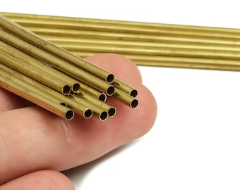 Round Brass Himmeli Tubes - Raw Brass Himmeli DIY Tube Beads - Circle Pipes for Geometric Shapes - For Air Plants -2.5x0.2x110mm- PP4569-110