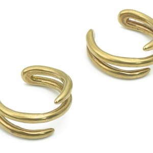 Raw Brass Minimal Edgy Ear Cuff - Brass Cuff Earrings - Cartilage Ear Cuff - No Piercing Ear Cuff - Jewelry Supplies -12.6x12.5x1.5mm-PP5183
