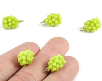 Acrylic Grape Earring Charms - Acrylic Grape Pendant - Earring Findings - Jewelry Supplies - 17.92x10.44x9.61mm - AC2001C