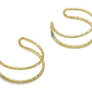 Raw Brass Texture Ear Cuff - Brass Cuff Earrings - Cartilage Ear Cuff - No Piercing Ear Cuff - Jewelry Supplies - 22x20.51x1.23mm - PP5181