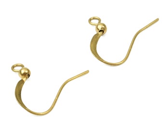 Brass Earring Hooks 3.2 - Raw Brass Hammered Earring Wires - Earring Findings - Jewellery Supplies - 20.48x16.7x2.95mm - PP2830