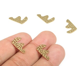 Messing geometrische oorbelbedels - ruwe messing geometrische hanger - oorbellen gevonden – benodigdheden voor het maken van sieraden - 16,68 x 10,66 x 0,6 mm - PP4227