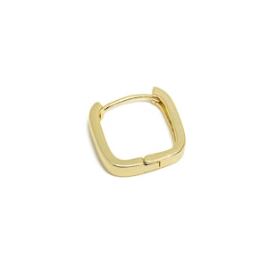 Brass Square Hoop Earring - Gold Huggie Earring for Girls - Thick Daily Wear Hoop Earring - 18K Real Gold Plated - 15.3x15.5x3.23mm- RGP8533