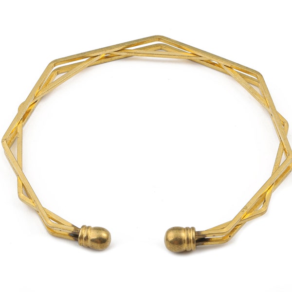 Brass Bracelet - Raw Brass Bracelet - Brass Bracelet Cuff - Brass Bracelet Findings - Jewelry Supplies - 65.34x65.34x4.55mm - PP2862