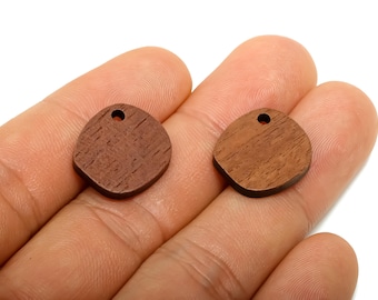 Wooden Square Pendant - Wooden Laser Cut DIY Craft Pendant - Organic Unfinished Wood Tag - Minimalist Wood Charm - 17x16x2mm - AC2787