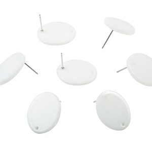 12 st. ovala örhängen i akryl - oval örhängesstift - kirurgisk örhänge - smyckestillbehör - färgkod: A396 - 19,97x15,93x2,32 mm - AC1861-A396 bild 2