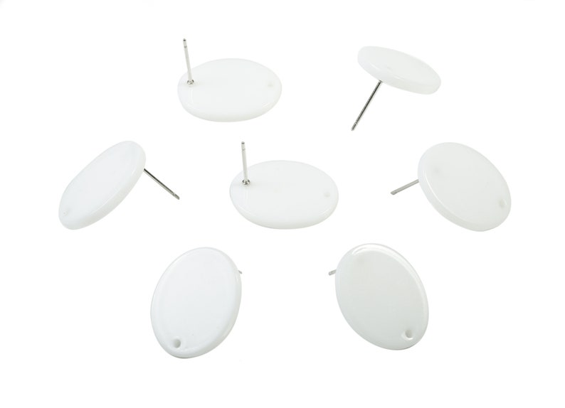 12 st. ovala örhängen i akryl - oval örhängesstift - kirurgisk örhänge - smyckestillbehör - färgkod: A396 - 19,97x15,93x2,32 mm - AC1861-A396 bild 2