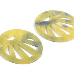 Acetate Round Charms - Round Earrings and Pendant - Earring Findings - Jewelry Supplies - Color Code:A378 - 44.64x39.82x2.55mm - AC1717-A378