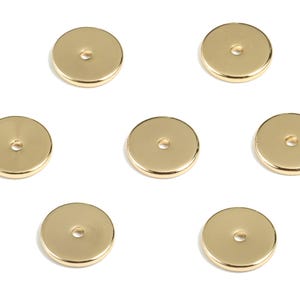 Gold Brass Flat Disc 8mm Beads Spacers - Heishi Rondelle Spacers Beads - 18K Real Gold Plated Brass Disk - 8.14x8.14x1.06mm - RGP2700 image 2