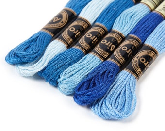 Embroidery Floss Set - 6 Skeins of 8 meters- Embroidery Thread - Cross Stitch Floss - Embroidery Accessories - HM1010
