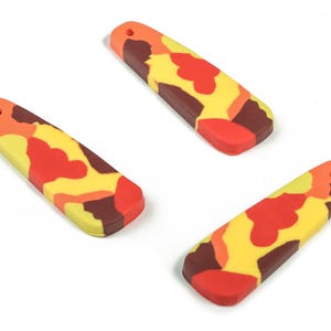 PolymerClay Strip Earring PolymerClay-Charms-Strip Pandant - Earring Findings - Jewelry Handmade - 40.76x13.71x3.76mm - PC2279 image 3