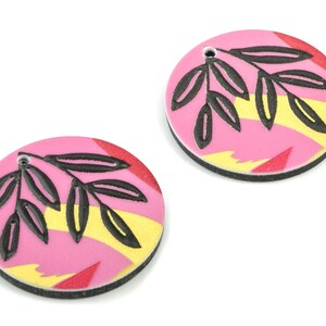 Acrylic Round Earring Charms - Acrylic Circle Earrings - Earring Findings - Jewelry Supplies - 24.86x24.74x2.59mm - AC2054