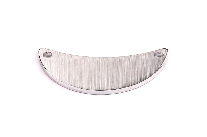 Anodized Aluminium Charms AA1068 Wall Decor Aluminum Stamping Blank Silver Tone 19x43x2mm Crescent Shaped Pendant