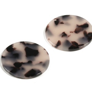 Acetate Round Charms - Blonde Tortoise Shell Earrings - Round Earrings and Pendant - Color Code:A06 - 29.67x29.67x2.5mm - AC1639-A06