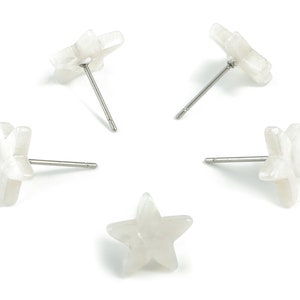 Acetate Star Earring Stud - Acetate Star Earring Post - No Hole - Earring Post - Color Code: A12 - 12.8x11.5x2.6mm - AC1138B-O