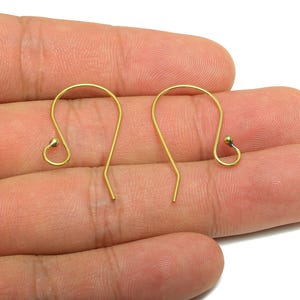 Brass Wire Hook - Ear Wire Hook for Jewelry Making - Raw Brass Hook Ear Wire for Earring - Jewelry Handmade Jewelry - 29x15x2mm - PP10935