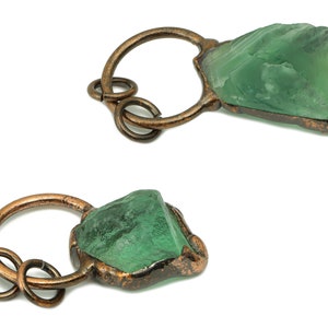 Green Fluorite Pendant Charm - Emerald Crystal Charm – Green Fluorite Gemstone Charm -   Average Size - 35.04× 19.04× 11.81mm - NS1337