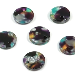 Acetate Acrylic Earring Charms - Round Acetate Earrings With 1 Hole - Color Code: A50 - Earring Findings - 11.82x11.82x2.6mm - AC1161-A50