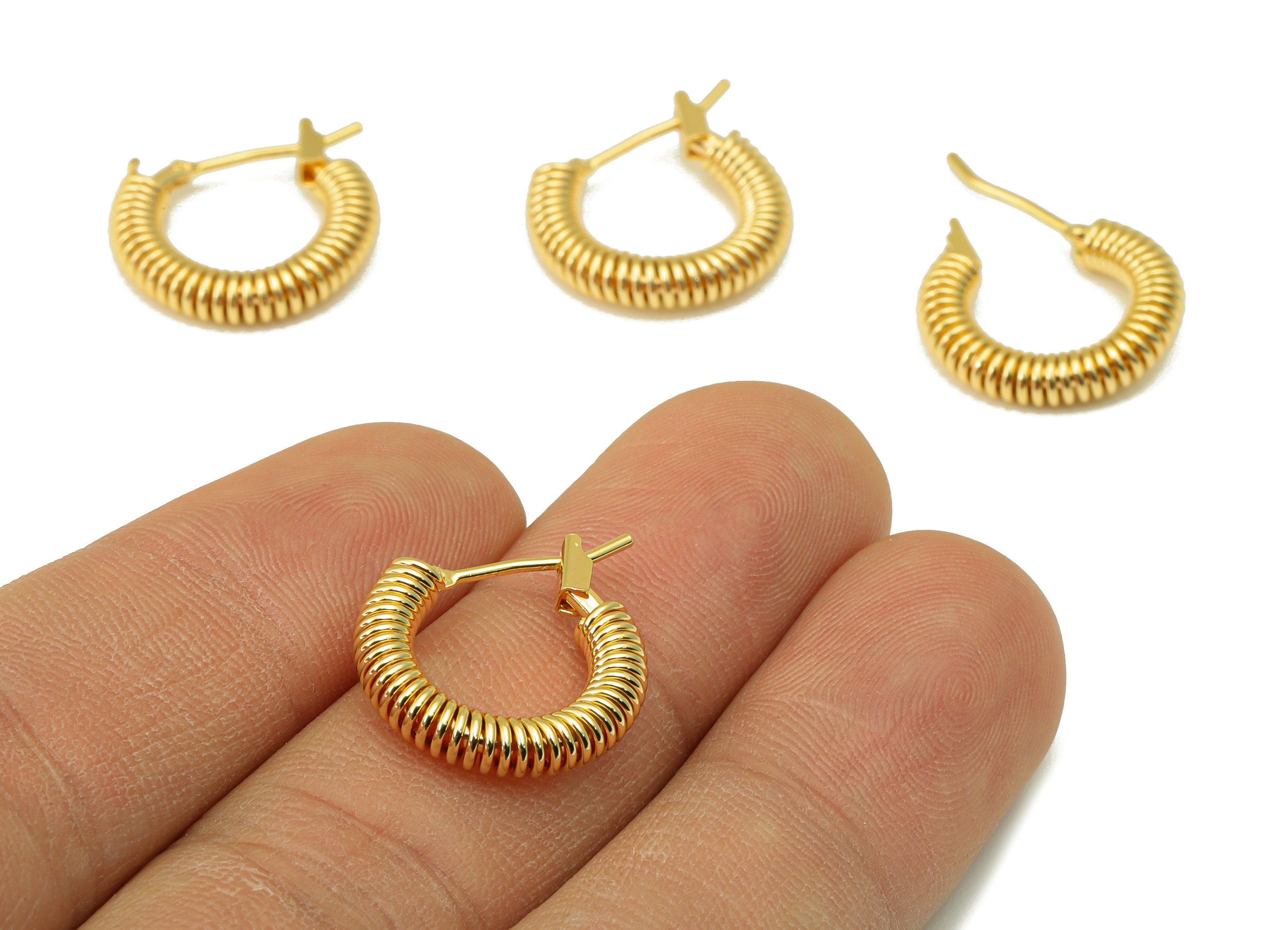 Hammered Gold Plated Brass Earring Stud- Circle Earring Post - Brass  Earring Charms - Earring findings for jewelry making-5498