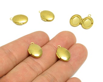 Messing Oval Medaillon Charme - Roh Messing Antik Vintage - Antik aussehende Medaillon - Vintage aussehende Medaillon - Für Halskette - 23.53x15x5mm - PP8934