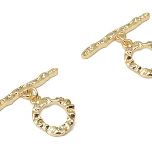 Brass Round CZ Bracelet Toggle Clasp – Gold Circle Necklace Toggle Clasp - 18K Real Gold Plated Brass - Jewelry Making - 30x25x2mm- RGP4520