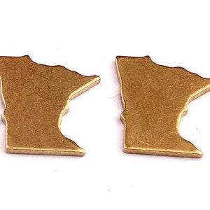 Brass Minnesota State Charms - Minnesota State Shaped Raw Brass Pendant - Jewelry Supplies - 12.5x15mm - PP1259