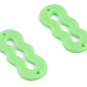 Acrylic Mini Oval Earring Connector - Green Acrylic Oval Charms - Jewelry Supplies - Color Code:A469 - 29.74x12.36x2.07mm - AC2122-A469