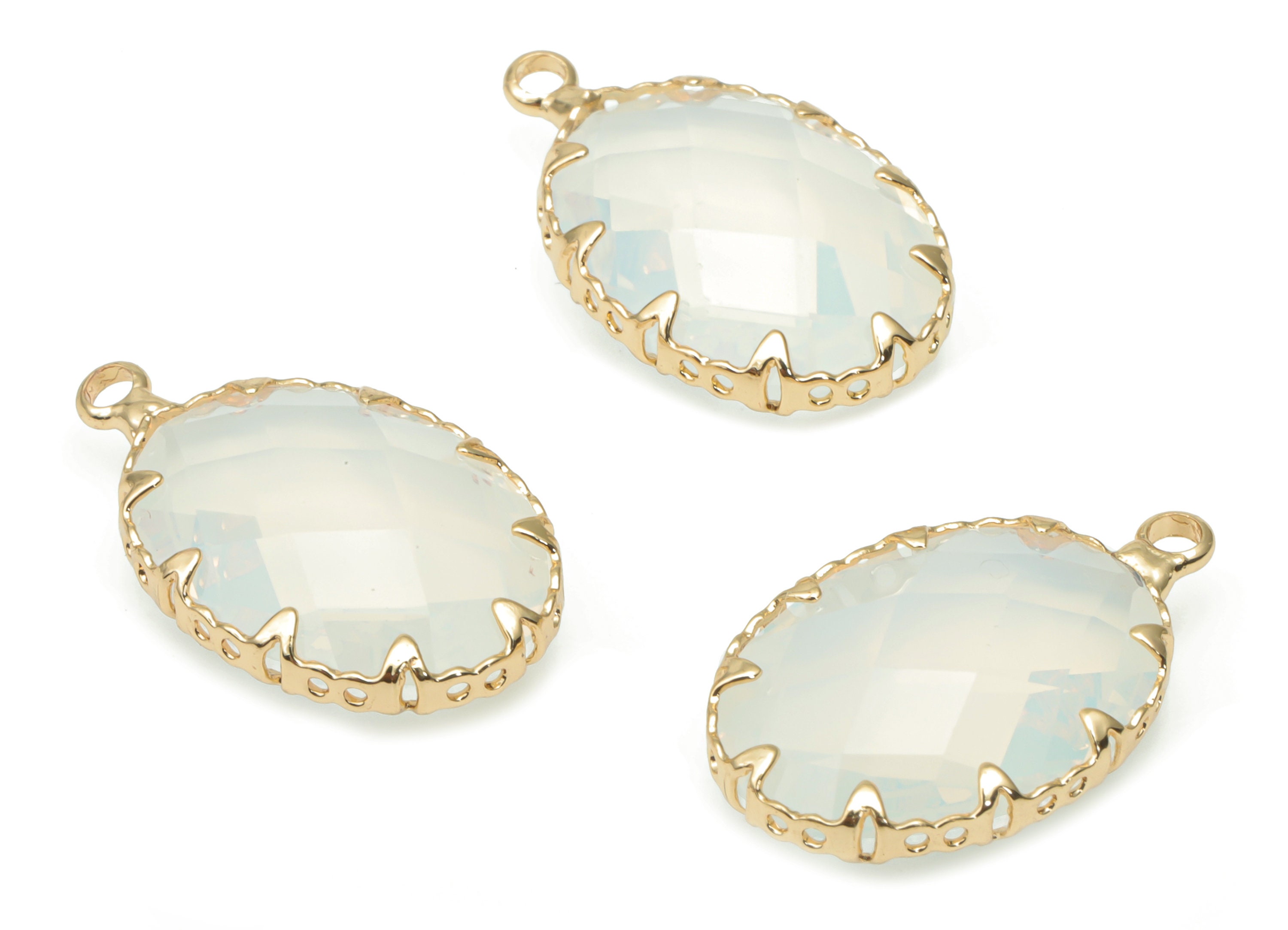 ピアス Ellipse Glass Earrings #5205 Purple Glass Earrings - Vintage Glass Earrings - Pierced