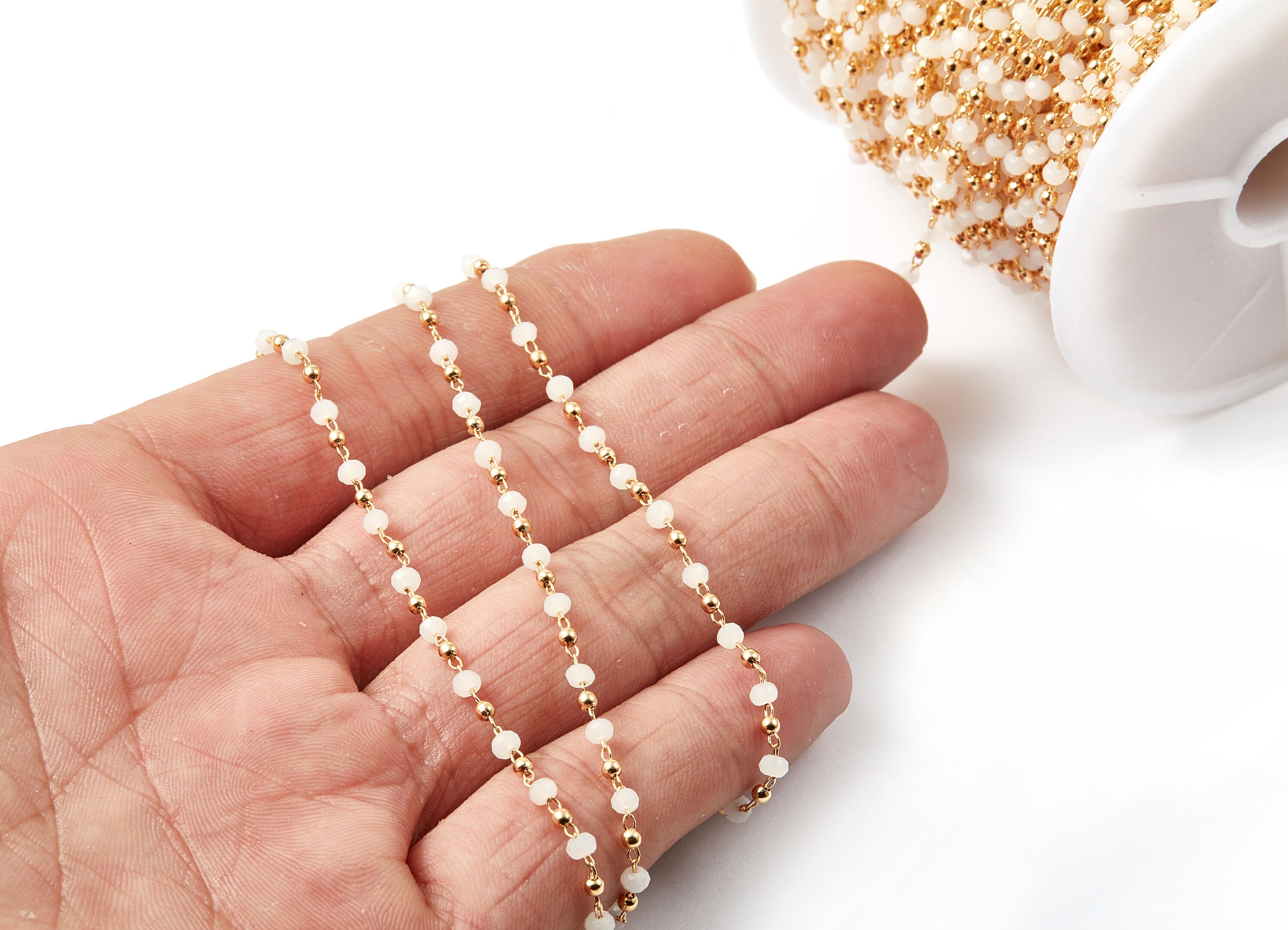 Bead Chain Ball Satellite Soldered Chain Brass Cable Chain Etsy