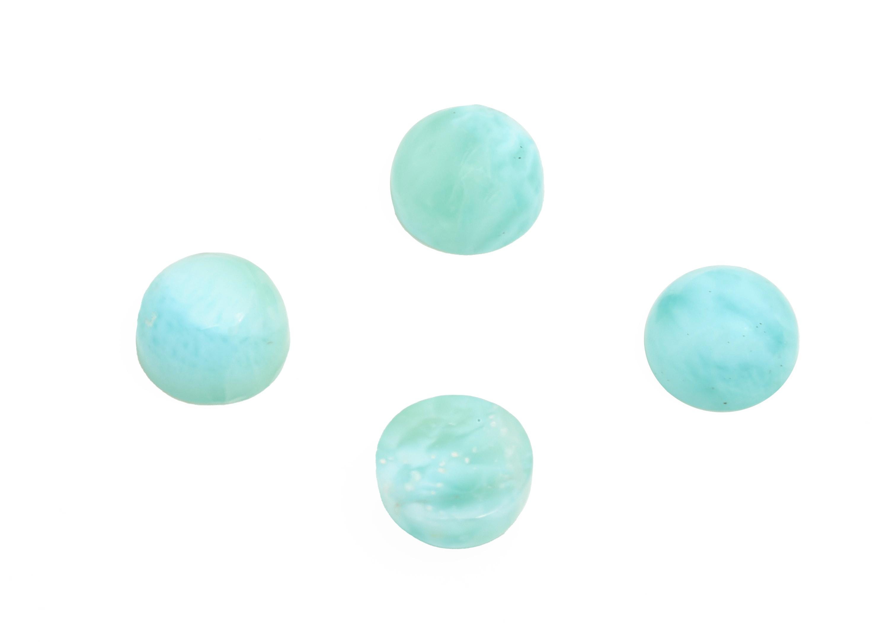 5mm Round Larimar Natural Stone - Blue Larimar Cabochon for Crafts