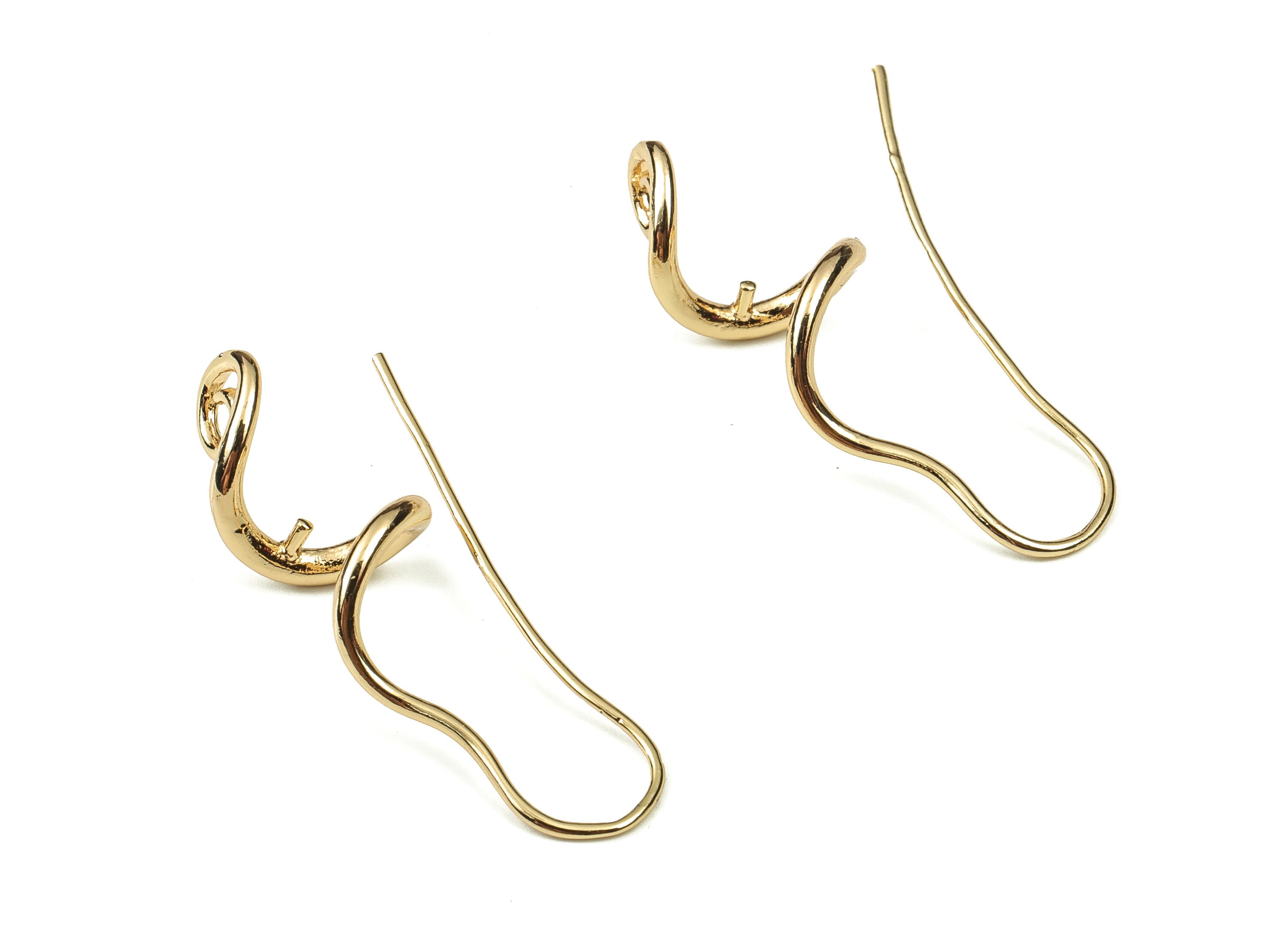 18K Gold Plated Flattened French Earrings hooks - luxury quality